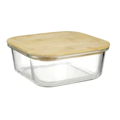 Boîte alimentaire en verre couvercle bambou 1,1L < Gifi Best