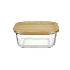 Boîte alimentaire en verre couvercle bambou 800ml
