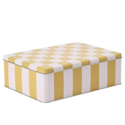 Boîte alimentaire métal bicolore 20x13cm (2 modèles jaune/rose ou orange/blanc) < Gifi Hot