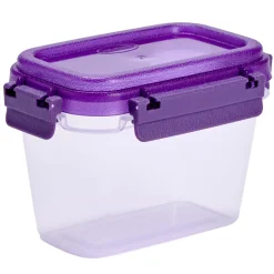 Boîte alimentaire rectangulaire 500ml Fresh System plastique transparent et violet