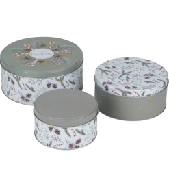 Boîte alimentaire ronde avec couvercle imprimé Noël métal Ø19XH9 cm