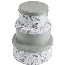 Boîte alimentaire ronde avec couvercle imprimé Noël métal Ø19XH9 cm