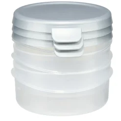 Boîte alimentaire ronde 25cl x3 plastique avec couvercle Ø10xH4cm (3 modèles) < Gifi Sale