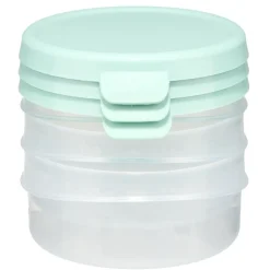 Boîte alimentaire ronde 25cl x3 plastique avec couvercle Ø10xH4cm (3 modèles) < Gifi Sale