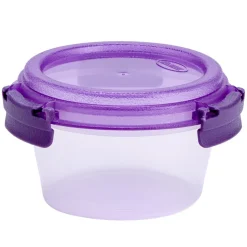 Boîte alimentaire ronde 380ml Fresh System plastique transparent et violet Ø12xH7cm < Gifi Best