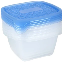 Boîte alimentaire Take away 1.1 L transparente et bleue x5 < Gifi Sale