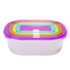 Boîte alimentaire x5 emboîtable plastique couvercle multicolore 27x19xH9,5cm < Gifi Clearance