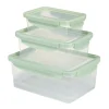 Boîte alimentaire x3 plastique et silicone 500/1200/2200ml (2 modèles rose ou vert) < Gifi Sale
