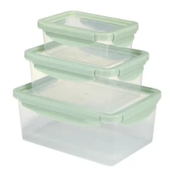 Boîte alimentaire x3 plastique et silicone 500/1200/2200ml (2 modèles rose ou vert) < Gifi Sale