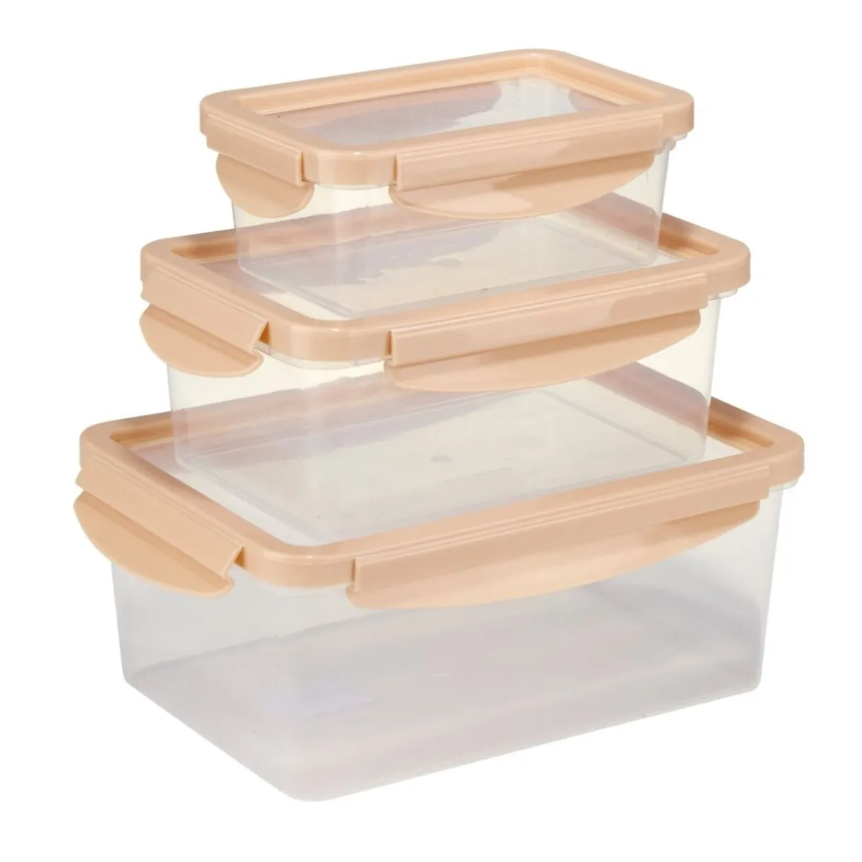 Boîte alimentaire x3 plastique et silicone 500/1200/2200ml (2 modèles rose ou vert) < Gifi Sale