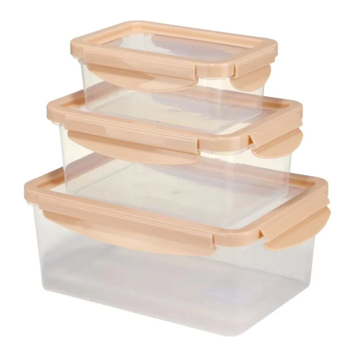 Boîte alimentaire x3 plastique et silicone 500/1200/2200ml (2 modèles rose ou vert) < Gifi Sale