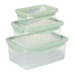 Boîte alimentaire x3 plastique et silicone 500/1200/2200ml (2 modèles rose ou vert) < Gifi Sale