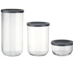 Boîte alimentaire x3 verre rond aevc couvercle plastique 0,38/1/1,4L