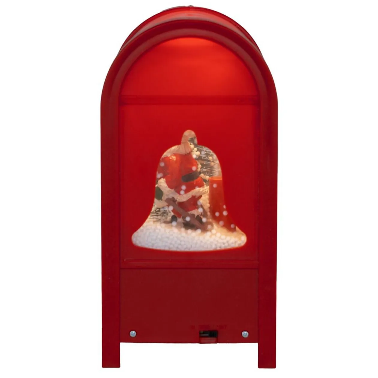Boîte aux lettres animée intérieur Père Noël et sapin avec neige 13x9,5xH19cm