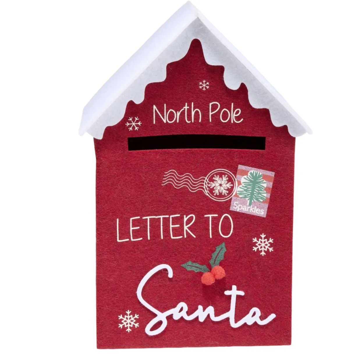 Boîte aux lettres du Père Noël en feutrine rouge H29cm < Gifi Online