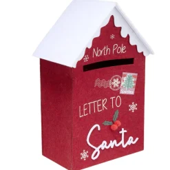 Boîte aux lettres du Père Noël en feutrine rouge H29cm < Gifi Online