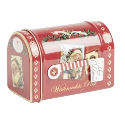 Boîte aux lettres Noël décorative métal rouge 11x6xH7,5cm