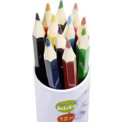 Boîte avec 12 crayons de couleur et taille crayon intégré