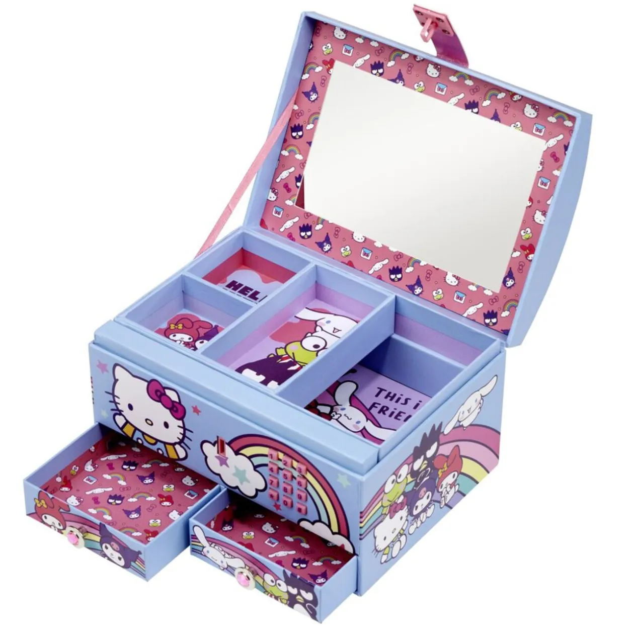 Boîte à bijou Hello Kitty avec code secret 20x12xH14cm