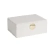 Boîte à bijoux en bois revêtement tissu bouclette blanc