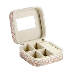 Boîte à bijoux motif coloré indien petit modèle 10x10xH5cm (2 modèles)