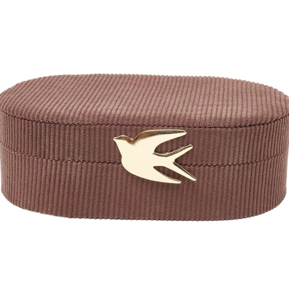 Boîte à bijoux ovale velours fermoir métal doré hirondelle 22x13xH6,5cm (2 modèles) < Gifi Hot