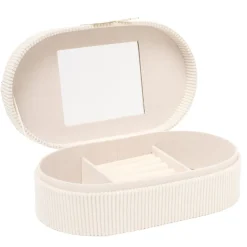 Boîte à bijoux ovale velours fermoir métal doré hirondelle 22x13xH6,5cm (2 modèles) < Gifi Hot