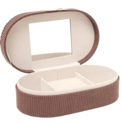 Boîte à bijoux ovale velours fermoir métal doré hirondelle 22x13xH6,5cm (2 modèles) < Gifi Hot