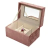 Boîte à bijoux revêtement velours rose 14x10xH8cm < Gifi Sale
