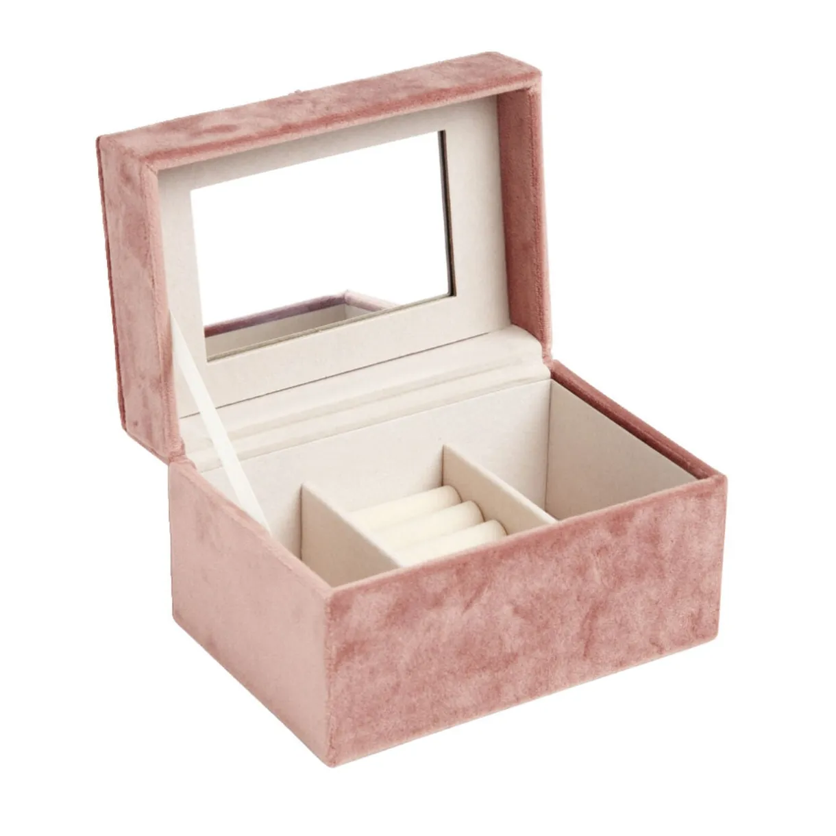 Boîte à bijoux revêtement velours rose 14x10xH8cm < Gifi Sale
