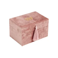 Boîte à bijoux revêtement velours rose 14x10xH8cm < Gifi Sale