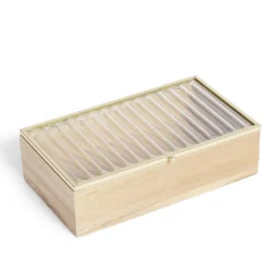 Boîte bois d'acacia et verre taille L 18x10x5,3cm < Gifi Clearance