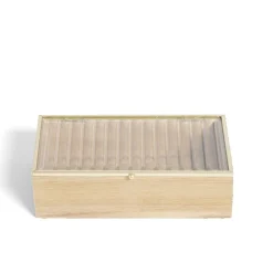 Boîte bois d'acacia et verre taille L 18x10x5,3cm < Gifi Clearance