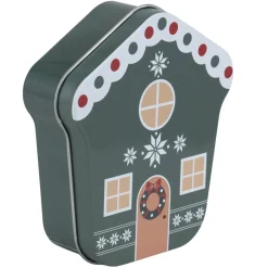 Boîte cadeau métal forme maison motif Noël 9xH11cm (3 modèles) < Gifi