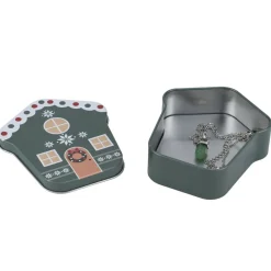 Boîte cadeau métal forme maison motif Noël 9xH11cm (3 modèles) < Gifi