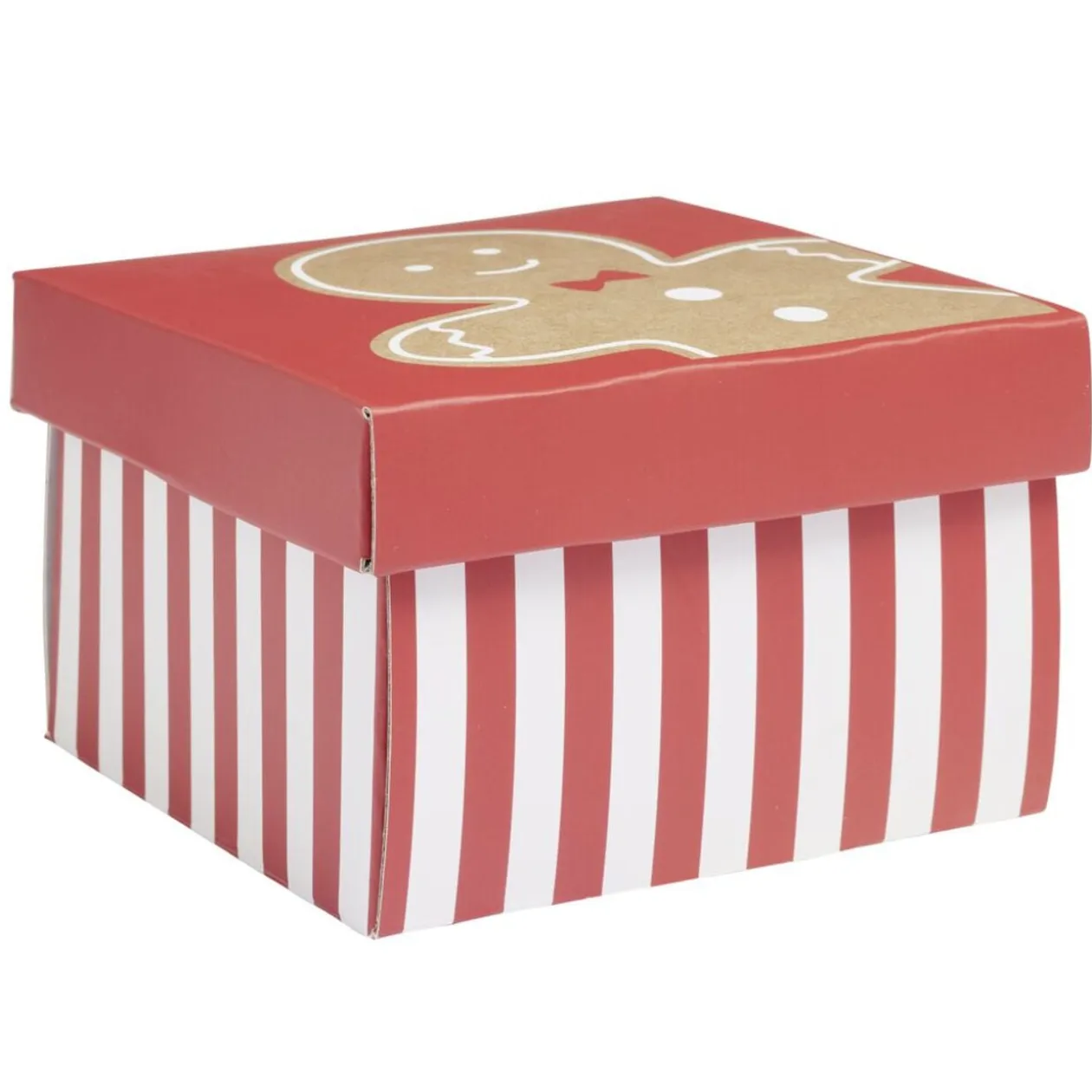 Boîte cadeau Noël x3 pliable 3 tailles motif pain d'épices
