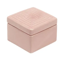 Boîte carrée céramique rose 11x11x8cm < Gifi