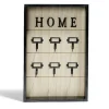 Boîte à clefs MDF et métal beige et noir 30x20x3cm