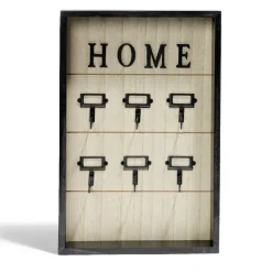 Boîte à clefs MDF et métal beige et noir 30x20x3cm