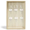 Boîte à clefs MDF et métal beige et blanc 30x20x8cm