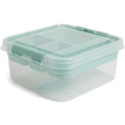 Boîte à compartiments 2 niveaux de rangement 26x25xH11cm < Gifi New