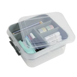 Boîte à compartiments 2 niveaux de rangement 26x25xH11cm < Gifi New