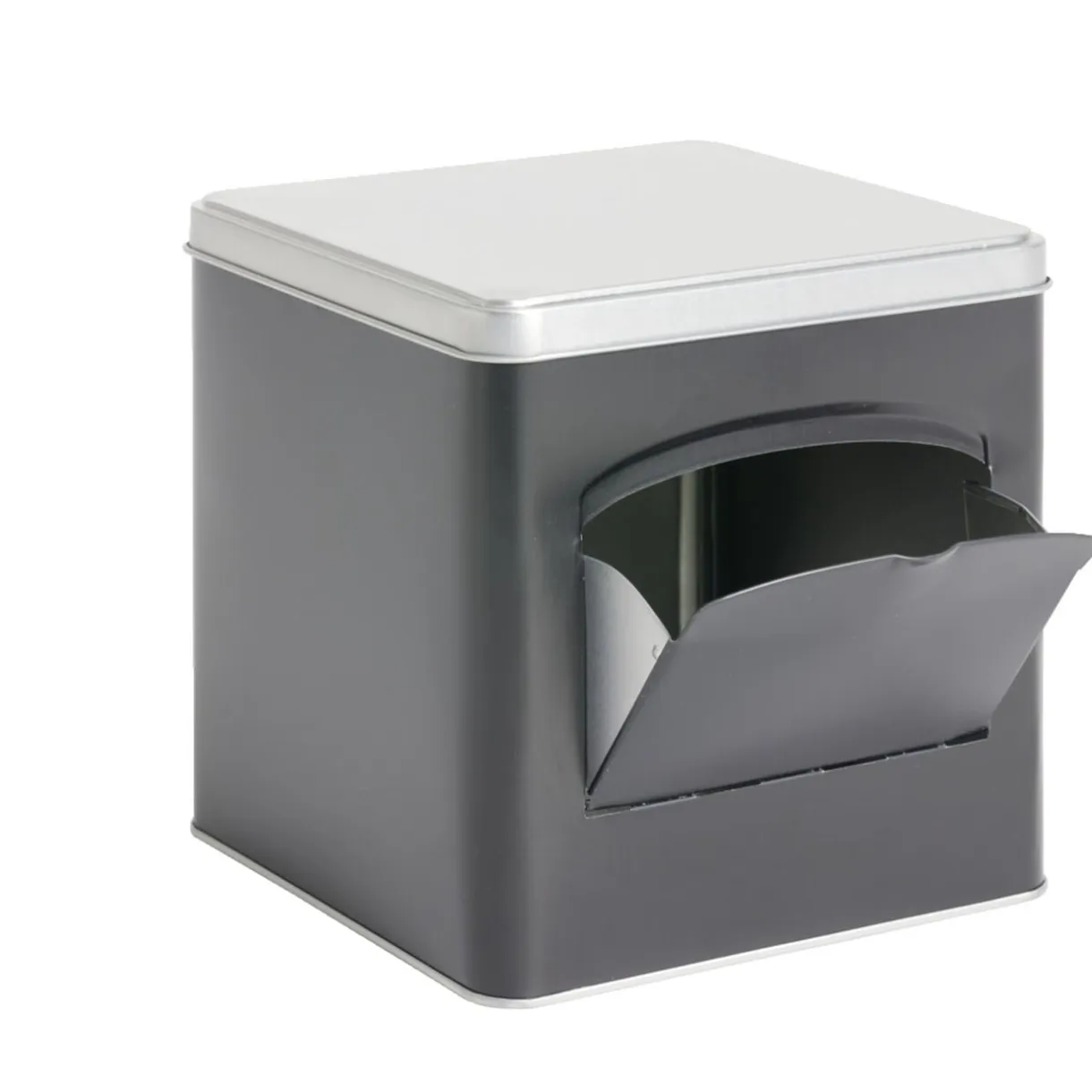 Boîte conservation avec ouverture métal noir et gris 14,5x14,5x14,5cm < Gifi Sale