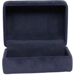 Boîte décorative en velours bleu marine