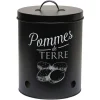 Boîte de conservation métal noir pour pomme de terre