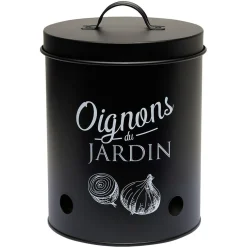 Boîte de conservation métal noir pour oignon < Gifi Online