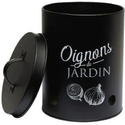 Boîte de conservation métal noir pour oignon < Gifi Online