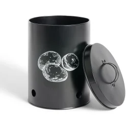 Boîte de conservation pommes de terre métal noir Ø18xH25.5cm < Gifi Sale