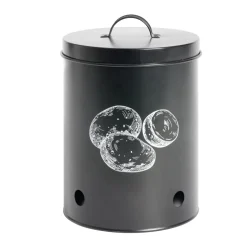 Boîte de conservation pommes de terre métal noir Ø18xH25.5cm < Gifi Sale