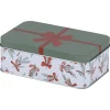 Boîte de conservation rectangulaire X3 métal motif Noël